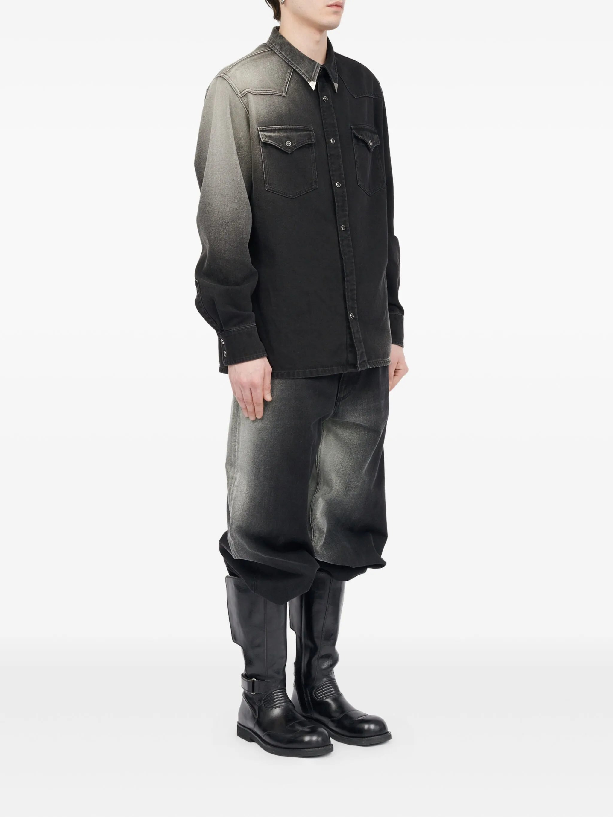 Mm6 Maison Margiela Ombre Denim Shirt - 3