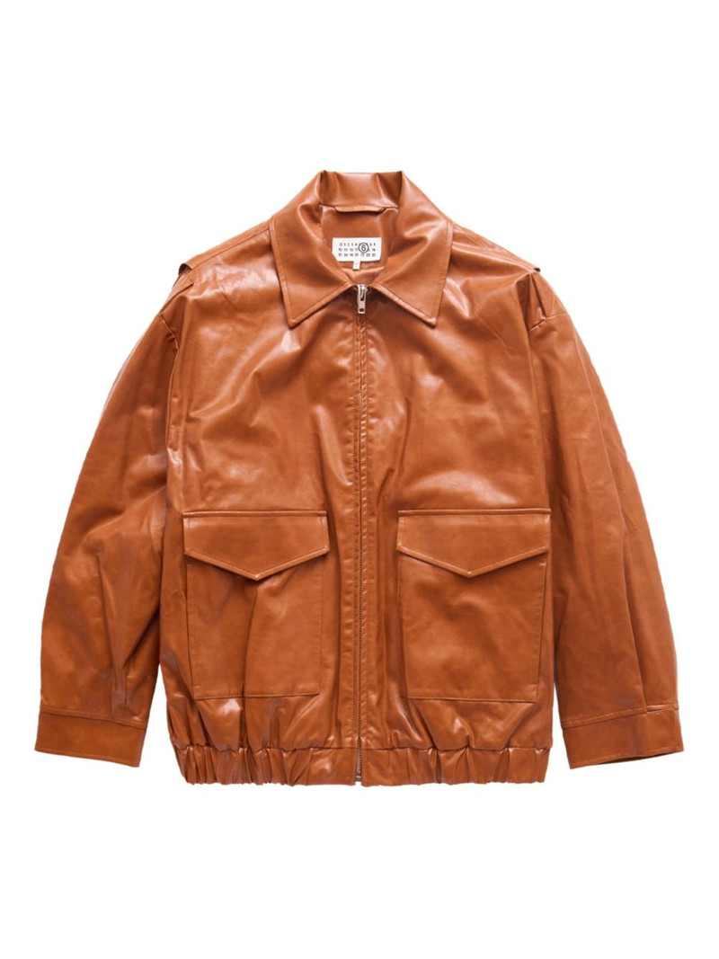 faux-leather bomber jacket 1