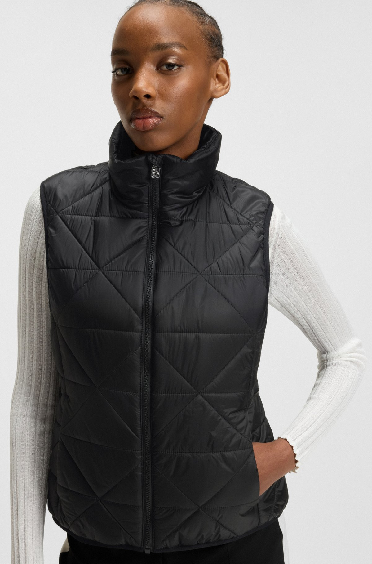 PADDED GILET WITH TRIANGLE QUILTING - 5