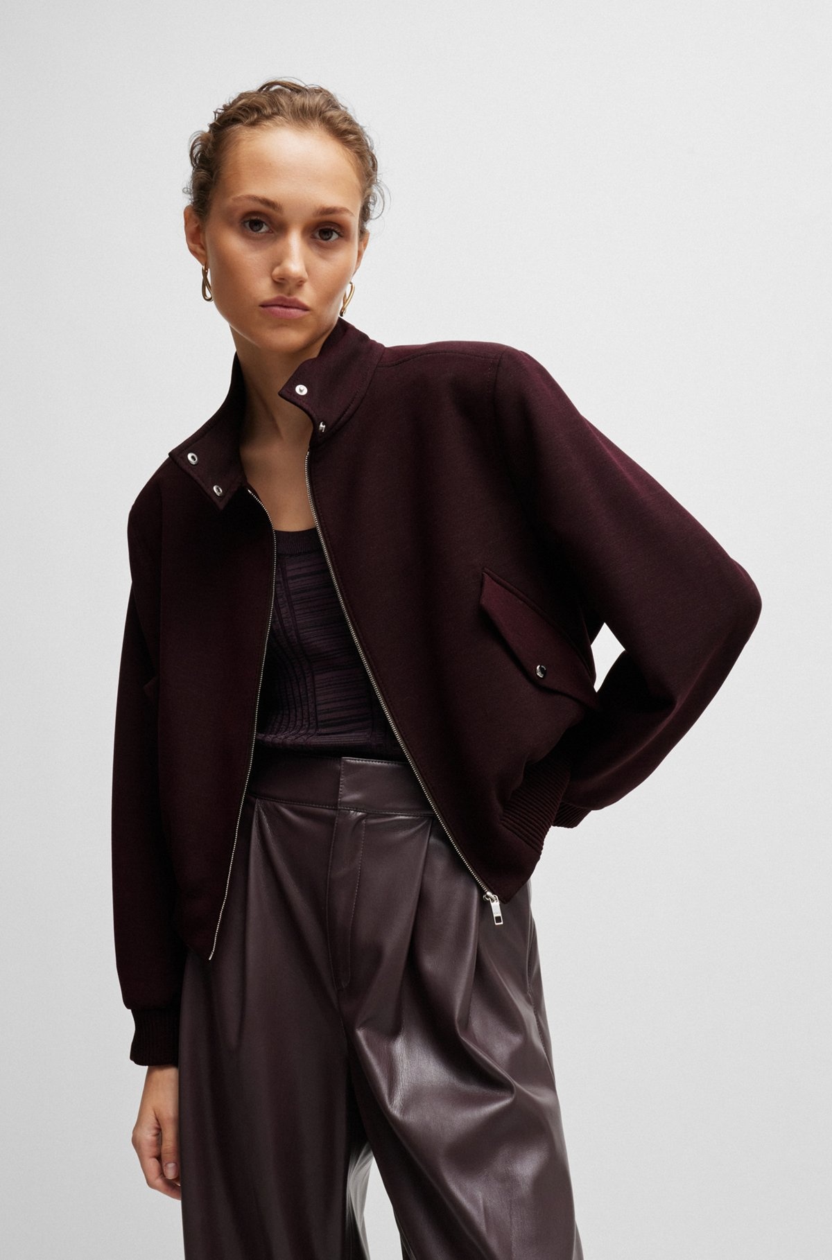 RELAXED-FIT ZIP-UP JACKET IN MELANGE TWILL - 2