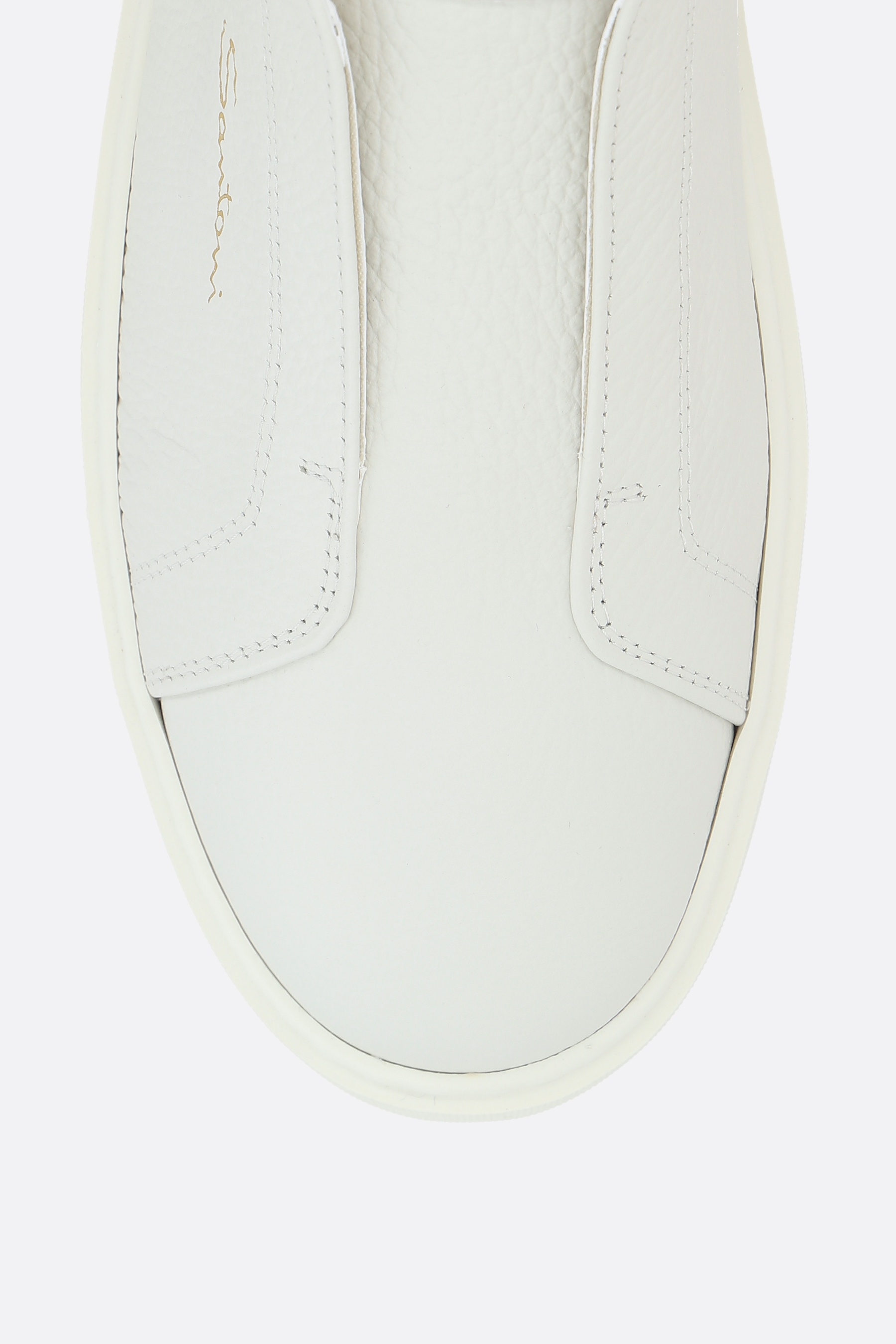 GRAINY LEATHER SLIP-ON SNEAKERS - 4