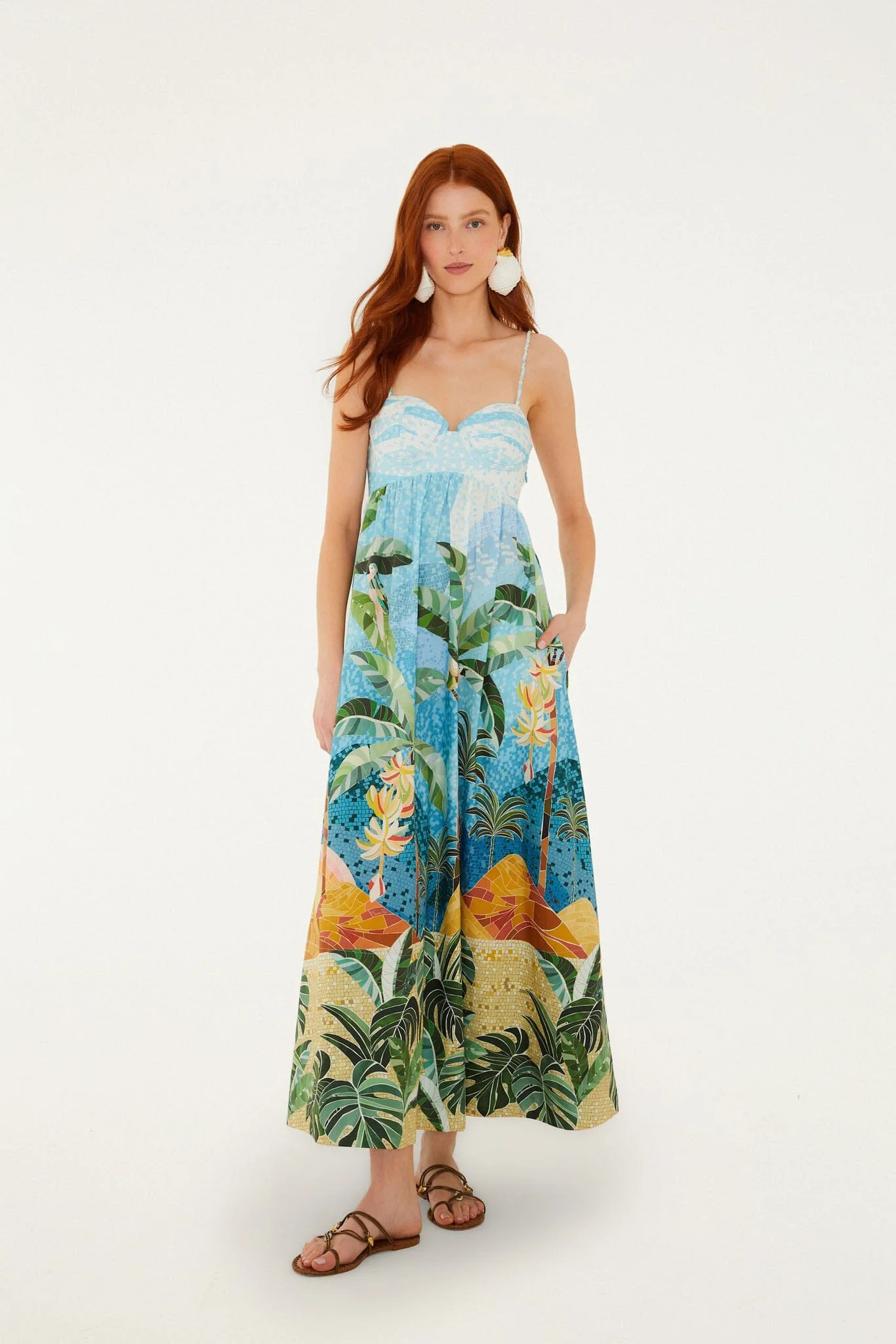 Multicolor Rio Mosaic Sweetheart Neck Maxi Dress - 1