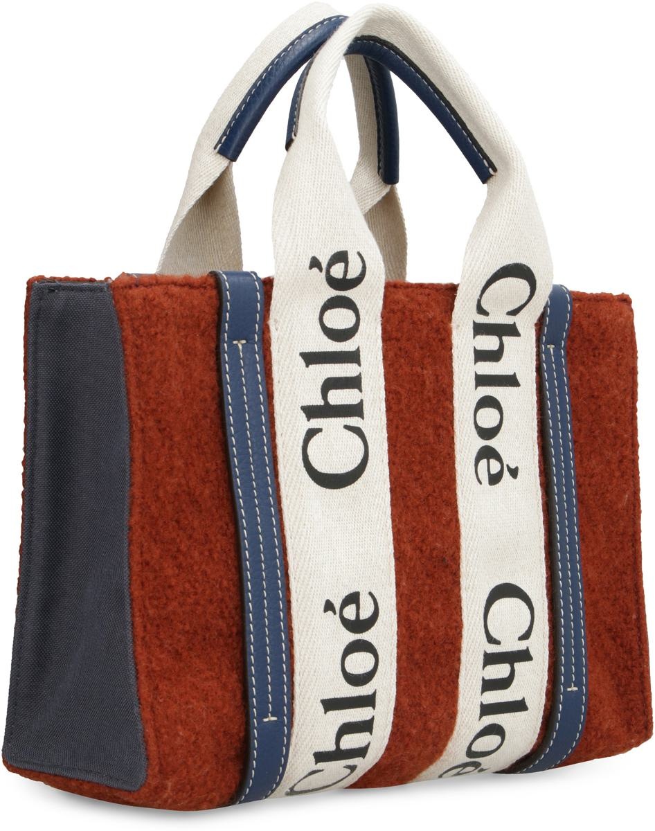 CHLOÉ WOODY SMALL TOTE WOOL - 3