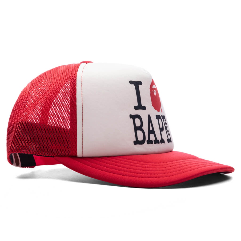 I LOVE BAPE MESH CAP - RED - 3