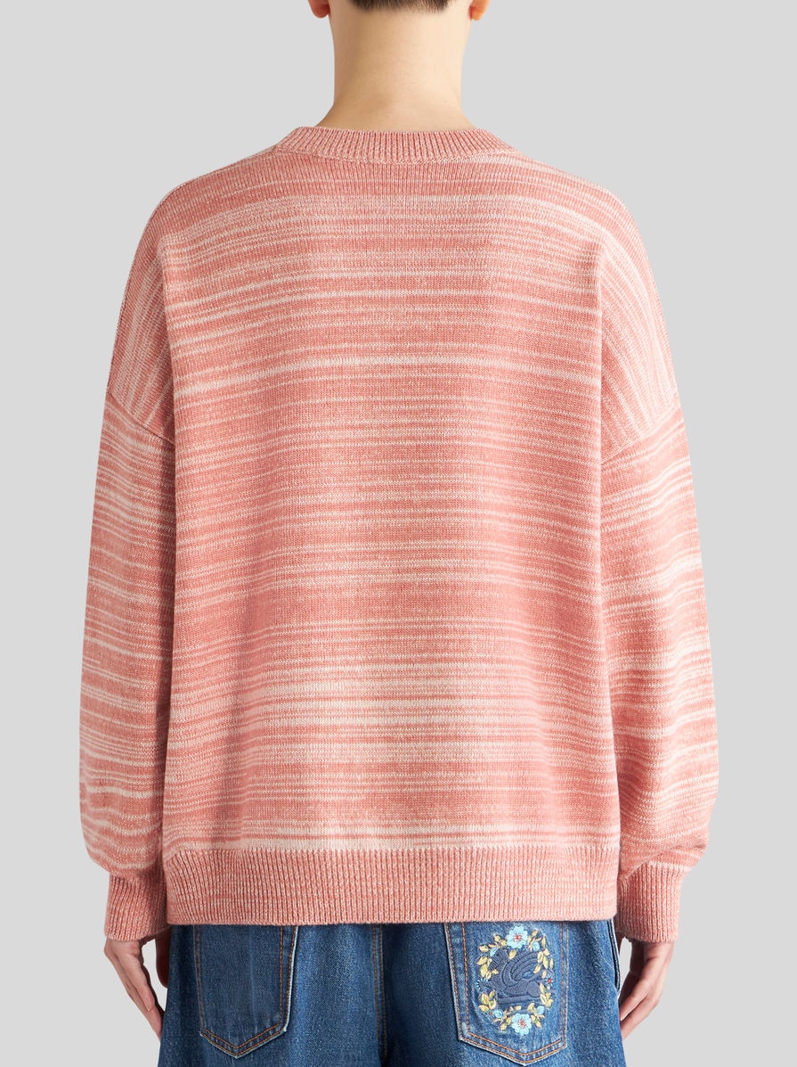 STRIPED SWEATER WITH TAPESTRY INLAY - 4