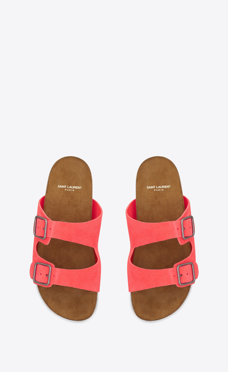 SAINT LAURENT jimmy flat sandals in suede outlook