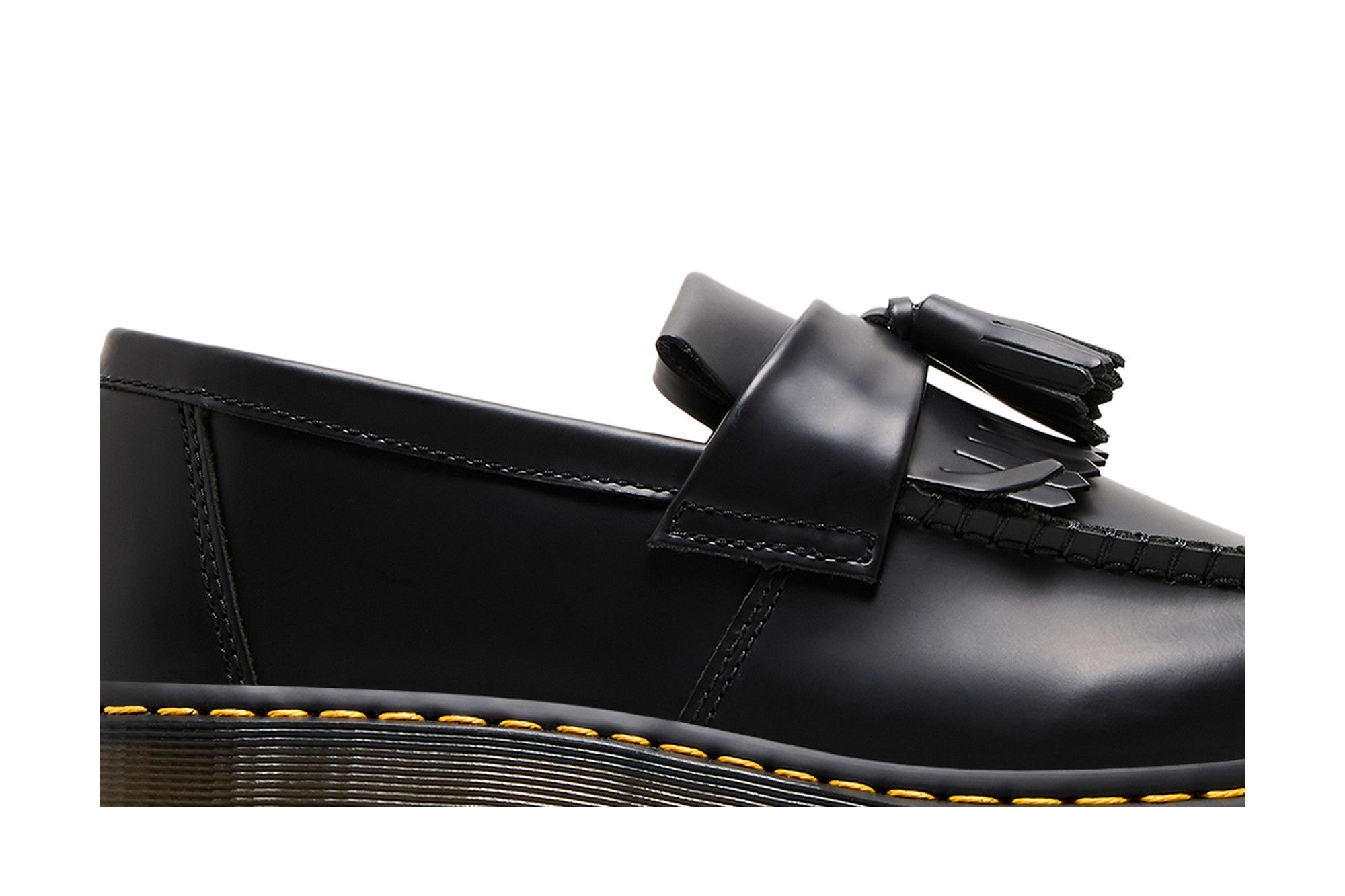Adrian Yellow Stitch Leather Tassel Loafer 'Black' - 2