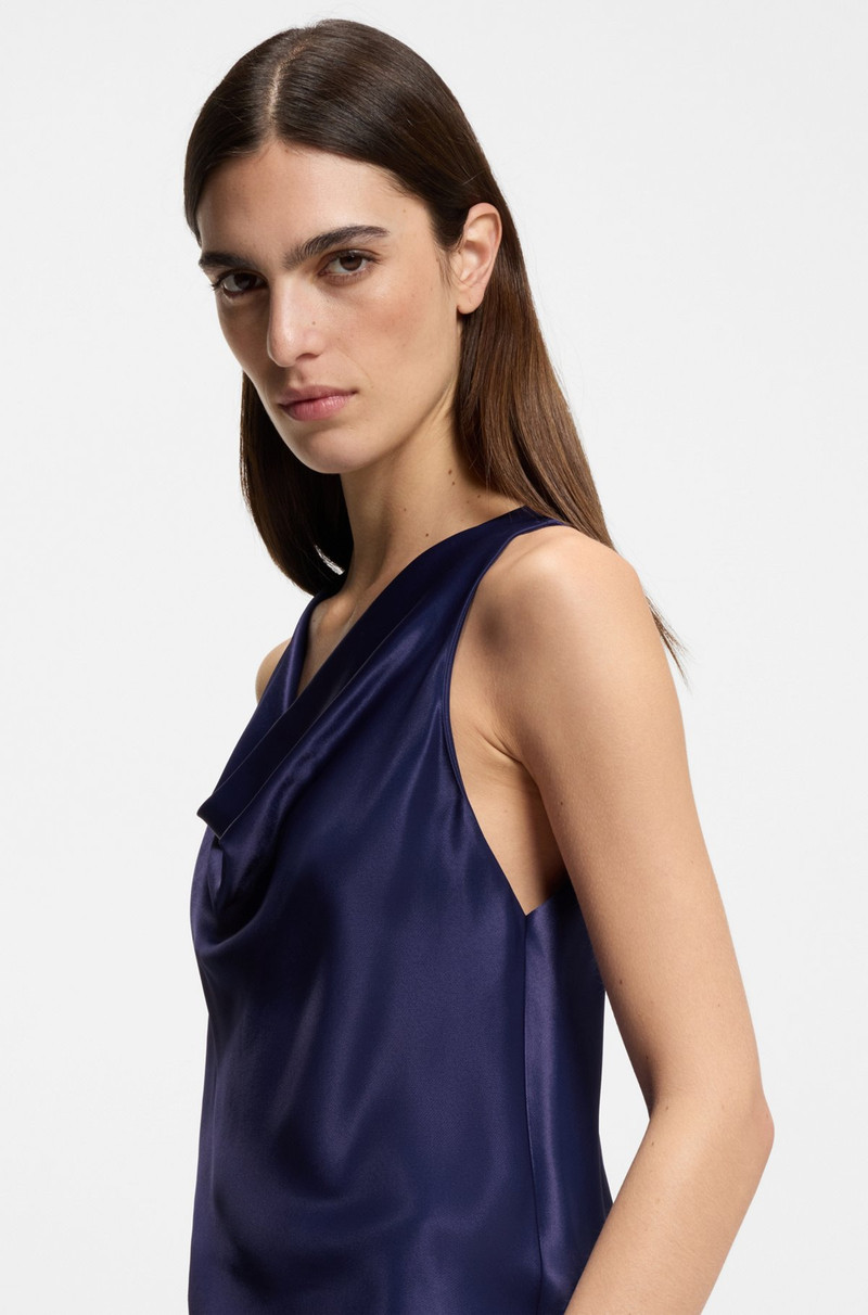 SLEEVELESS TOP IN SATIN WITH DRAPED NECKLINE 6