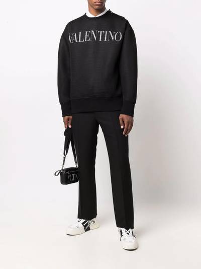 Valentino logo-print mesh sweatshirt outlook