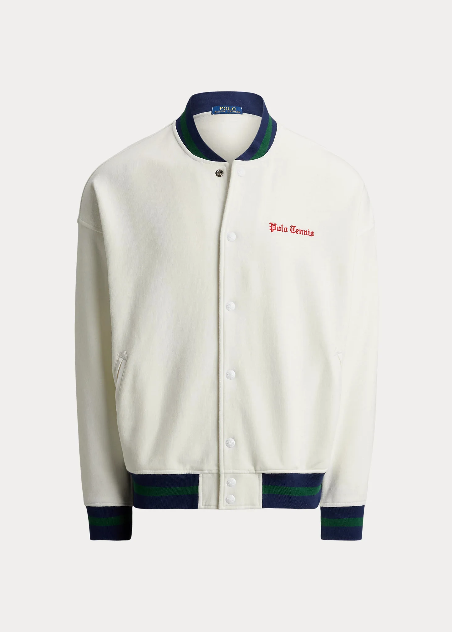 Relaxed Fit Fleece Baseball Jacket - 1