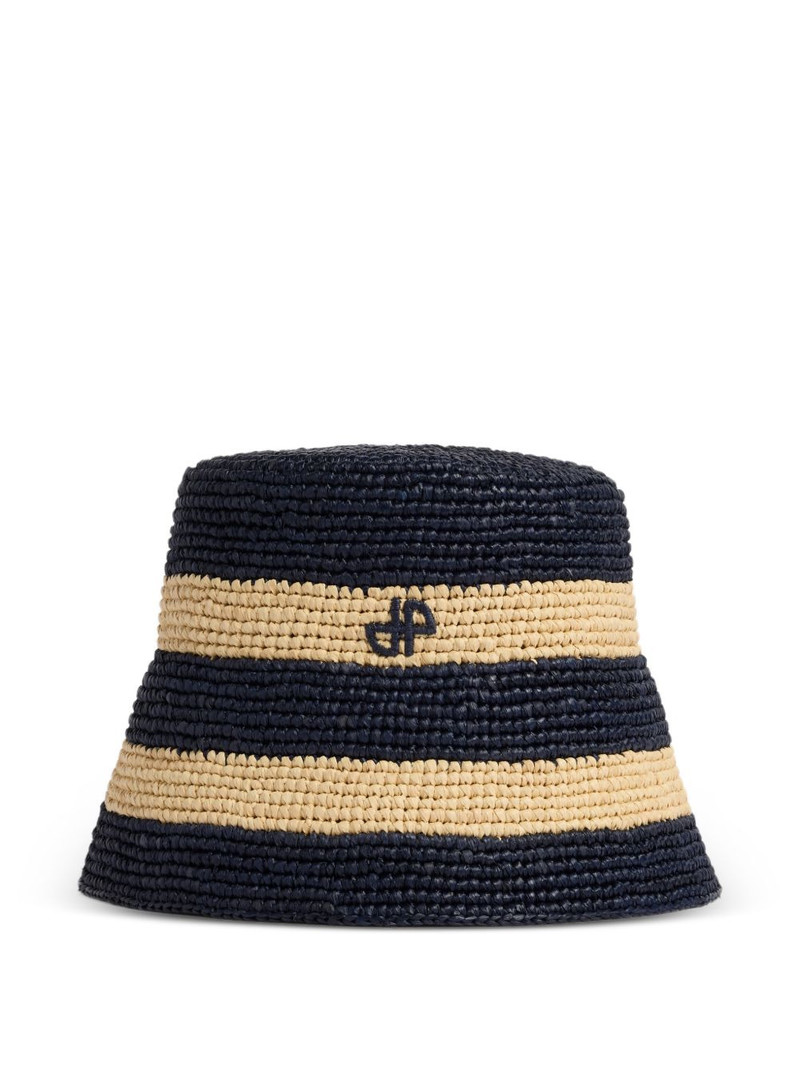 striped logo-embroidered bucket hat 1