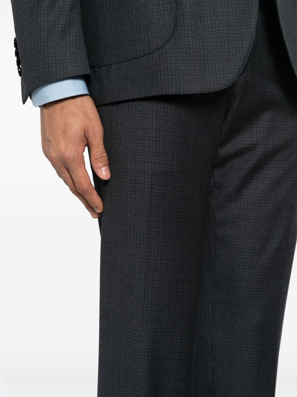 checked peak-lapels single-breasted suit - 6