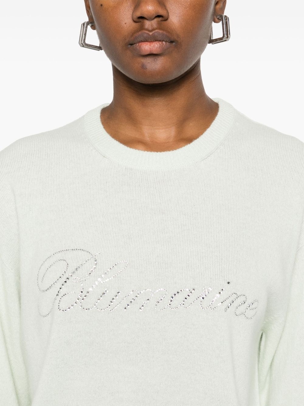 rhinestone-logo sweater - 5