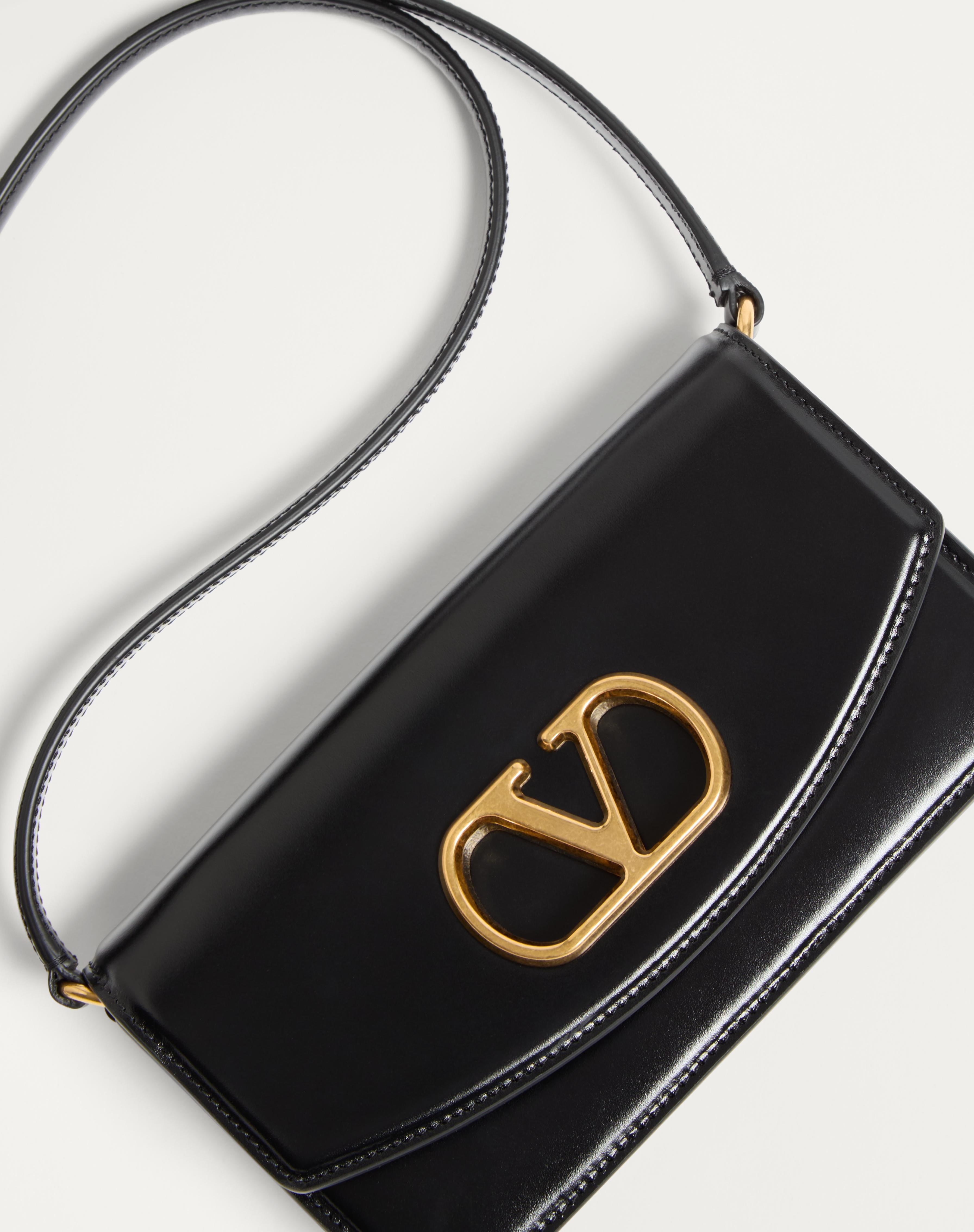 VALENTINO GARAVANI VAIN CLUTCH BAG IN SHINY CALFSKIN - 8