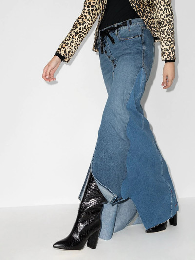 TOM FORD asymmetric patchwork maxi denim skirt outlook