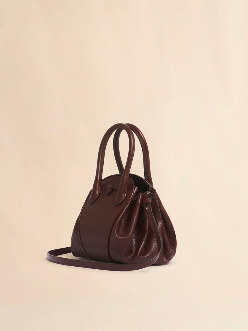 BROWN LEATHER TULIPEA SMALL HANDBAG - 3