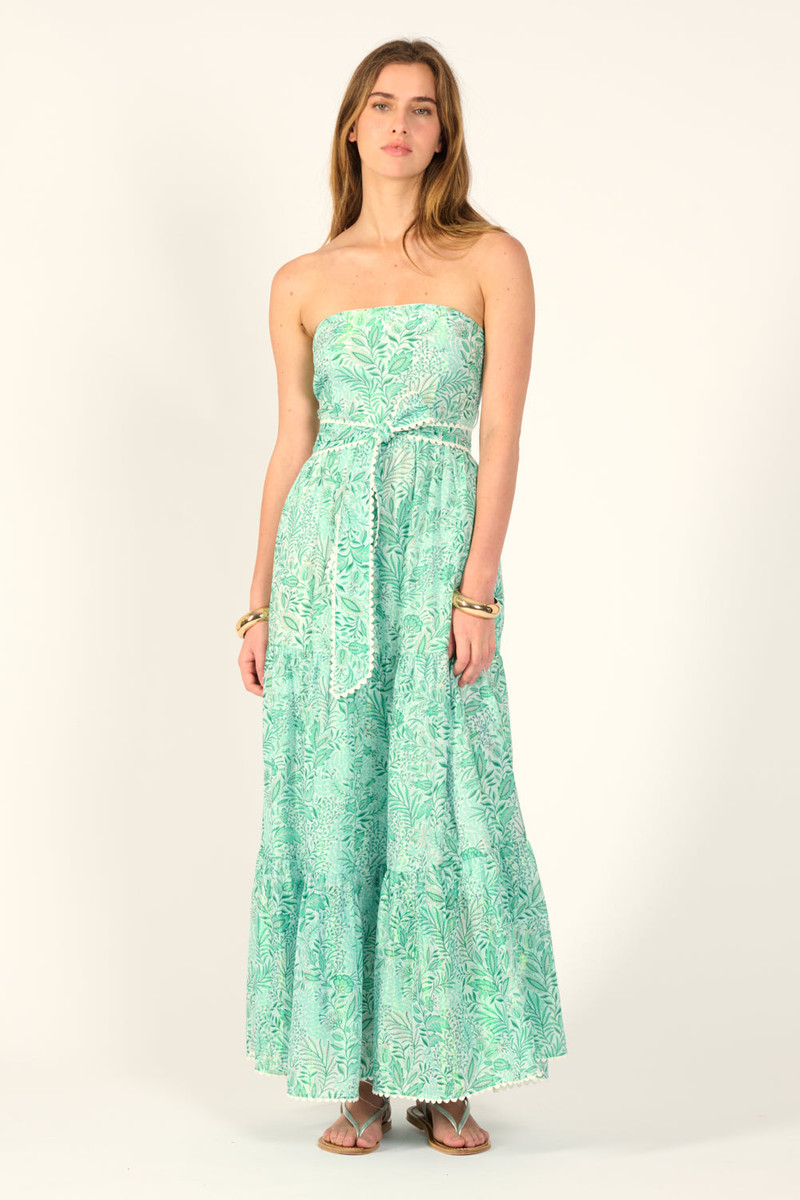 Long Dress Thelma - Green Palmarosa 1