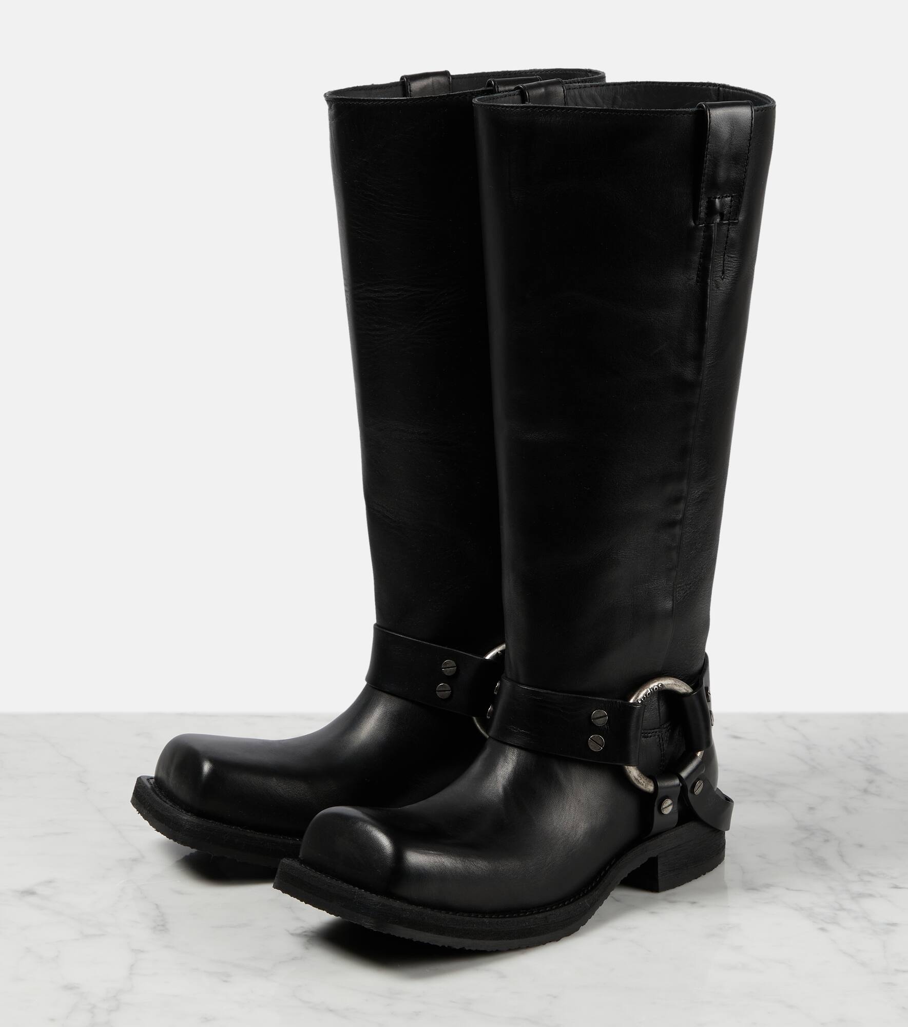 Leather biker boots - 5