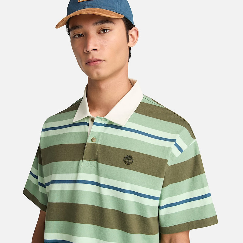 Men's Short-Sleeve Striped Rugby Polo 3