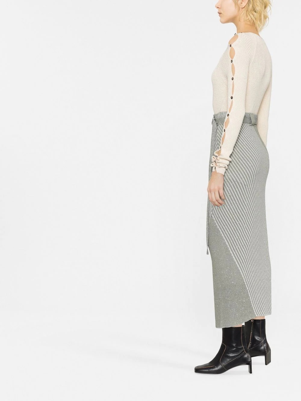 micro-rib button-embellished jumper - 3