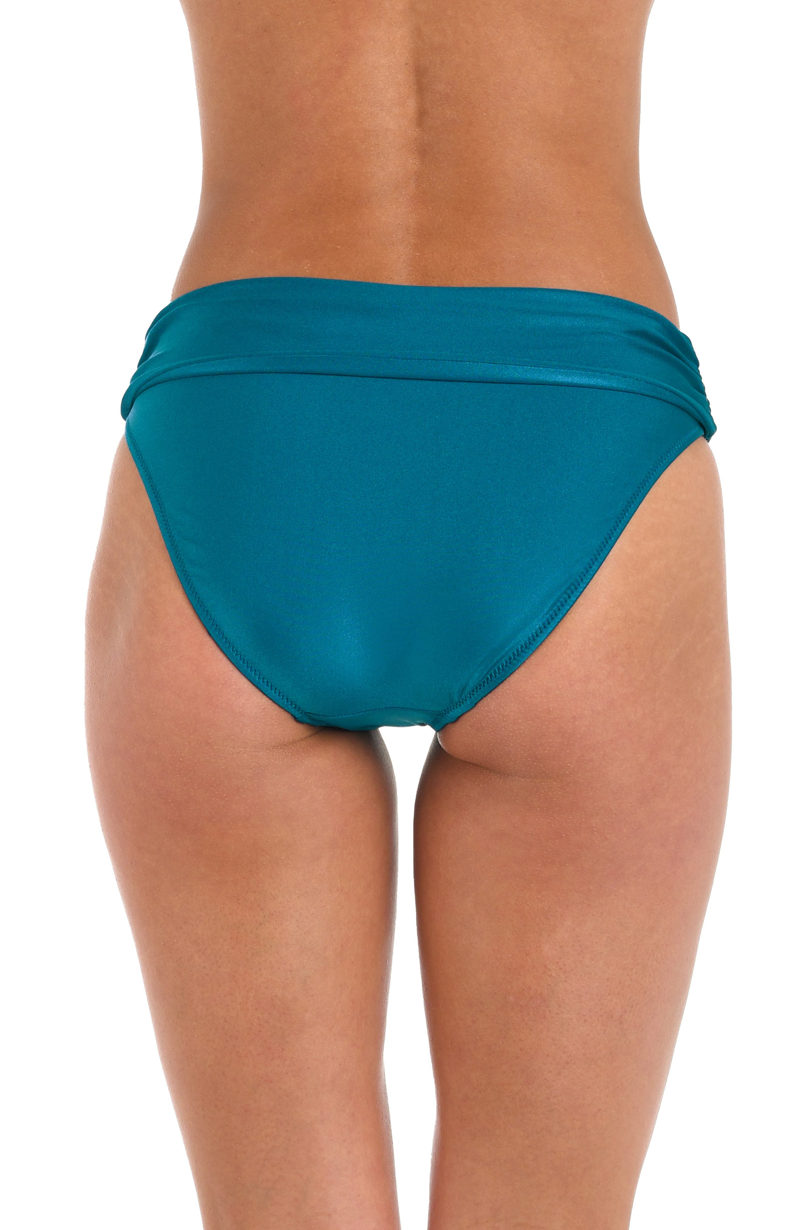L'AGENCE Miya Foldover Bikini Bottoms in Viridian at Nordstrom - 2