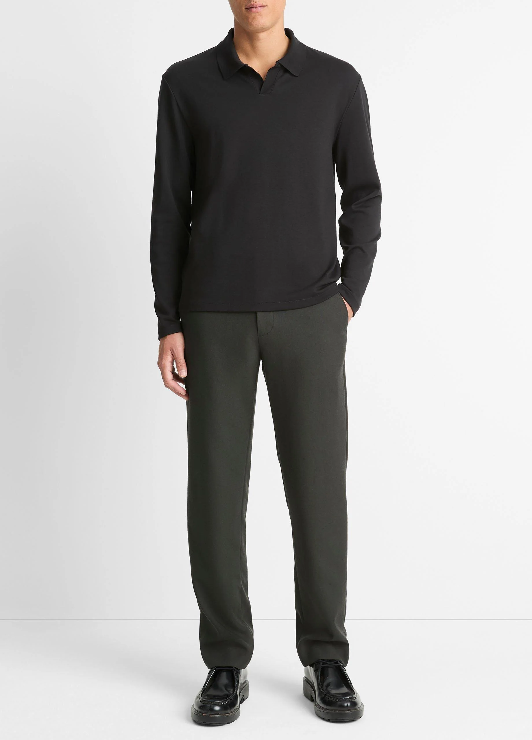 Milano Pima Cotton-Blend Johnny-Collar Shirt - 1