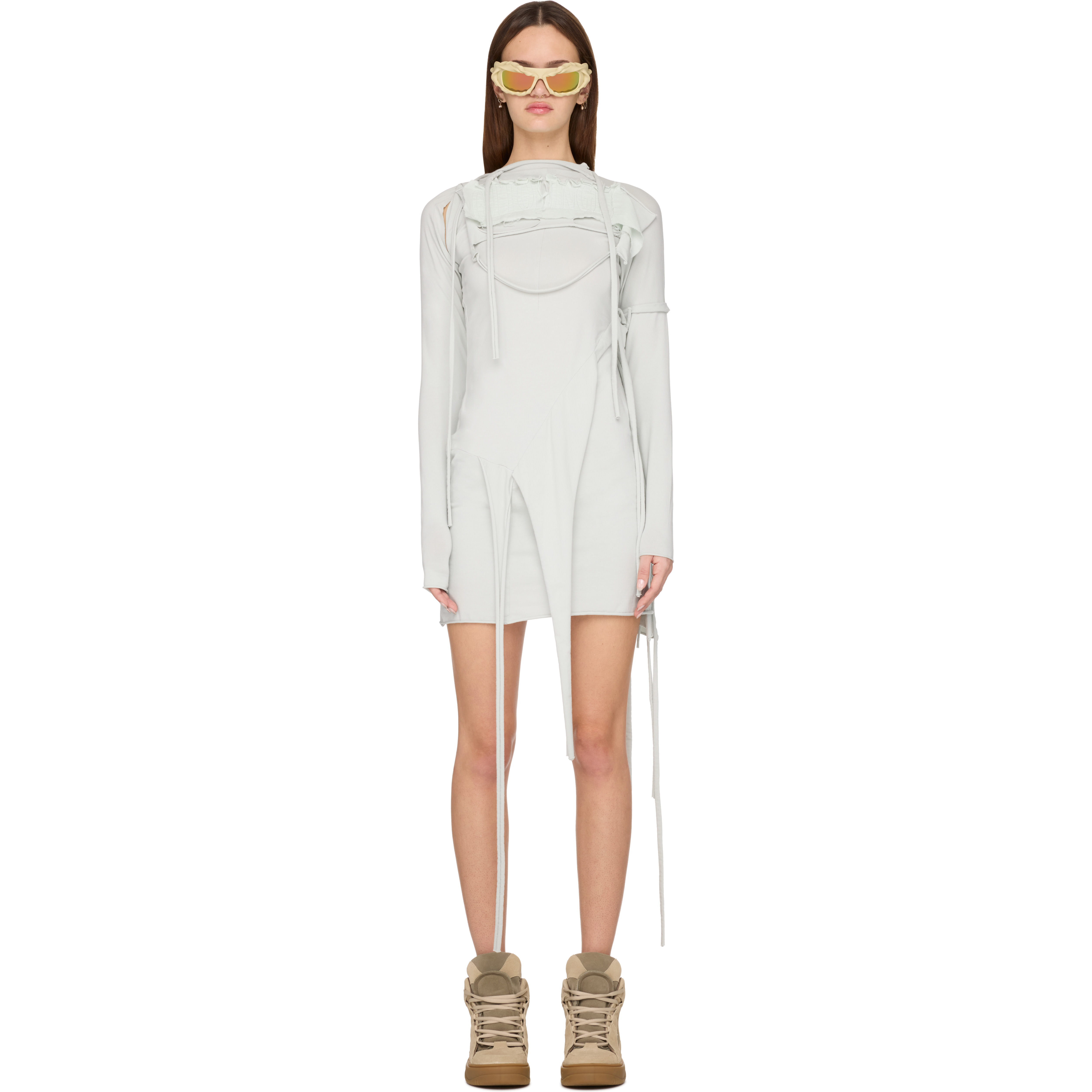 Deconstructed Longsleeve Mini Dress - 1