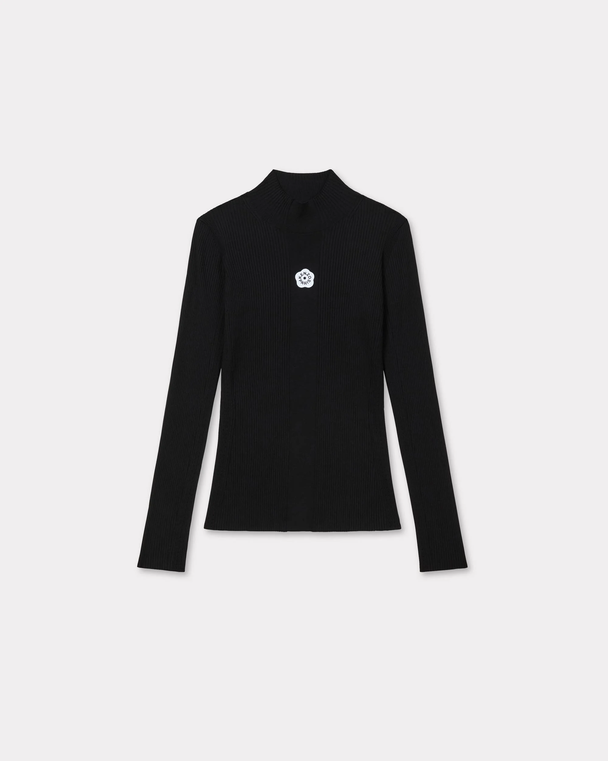 'Boke Flower 2.0' embroidered long sleeve rib top - 1