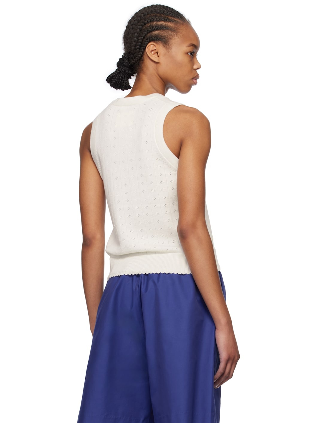 Off-White Pointelle Tank Top - 3