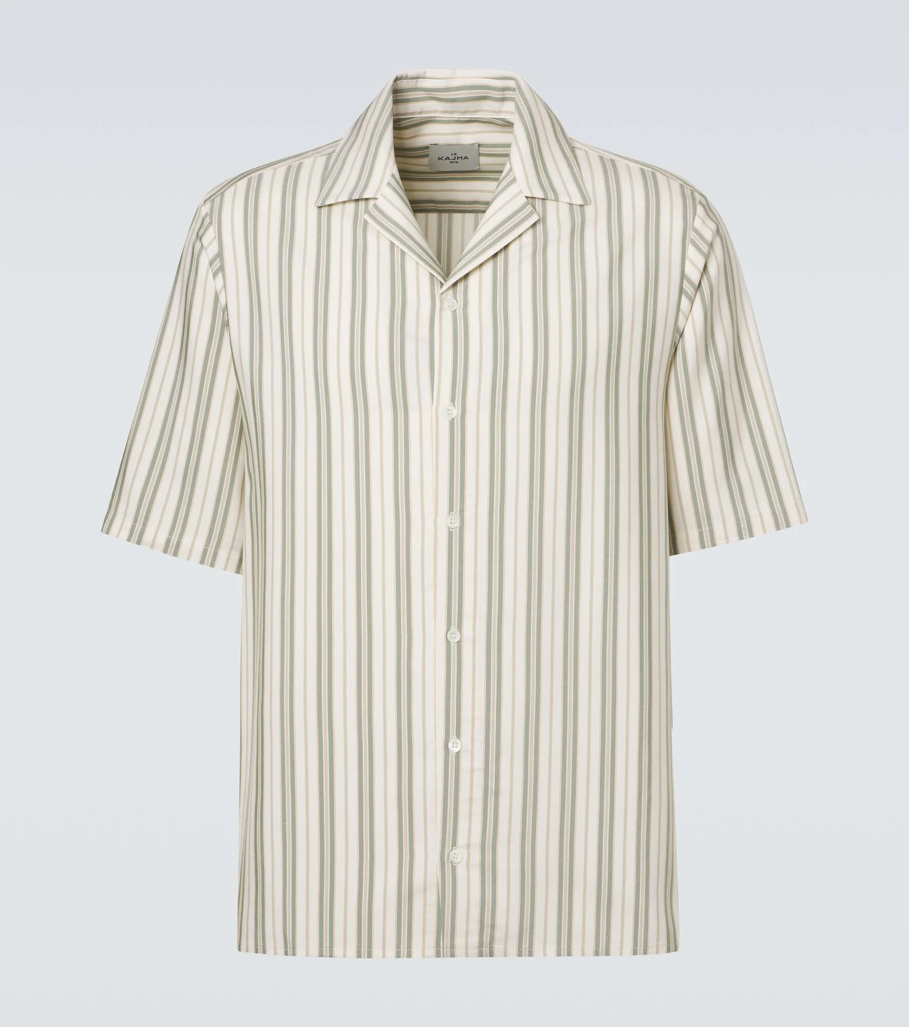 Striped silk bowling shirt - 1