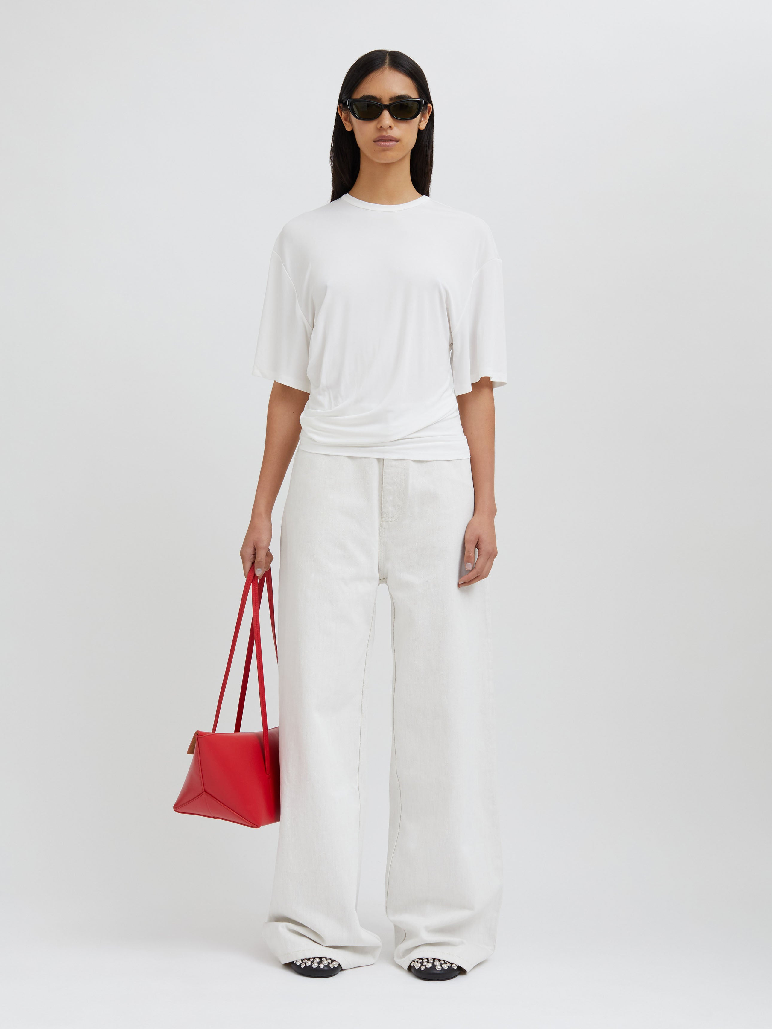 Side Cowl Waist Tee - 2