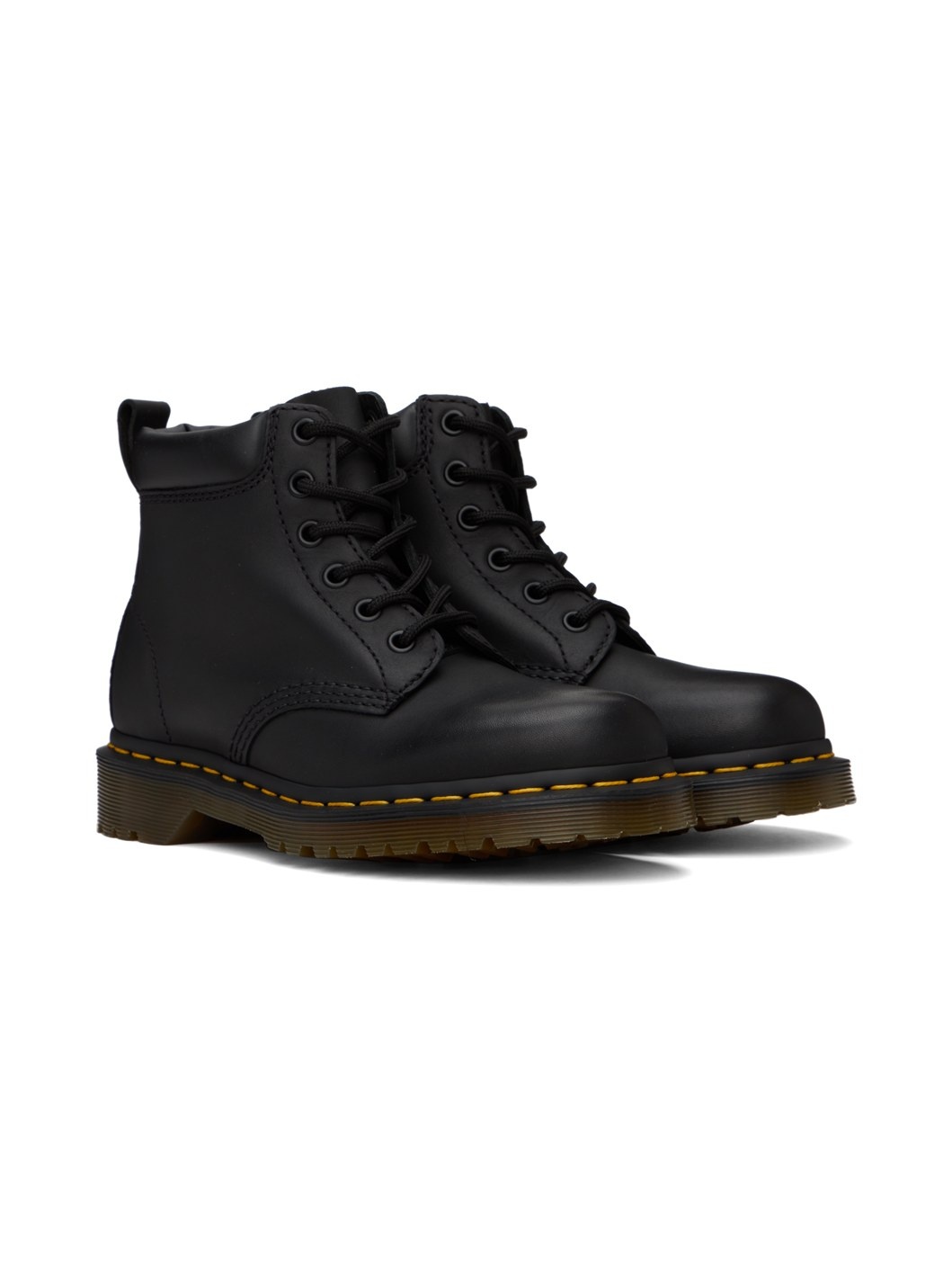 Black 939 Leather Lace Up Boots - 4