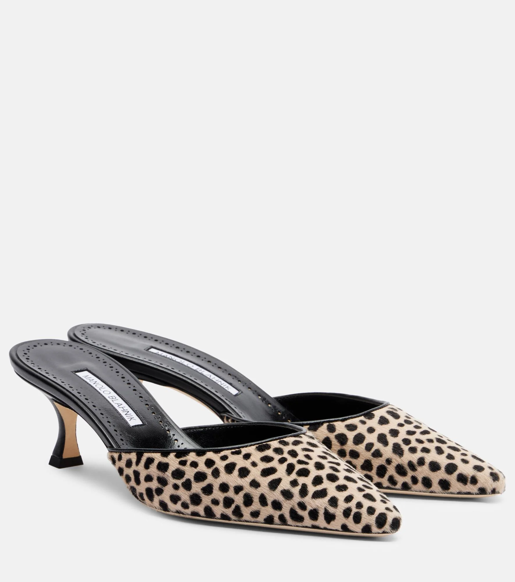 Carolyne 50 leopard-print calf hair mules - 1