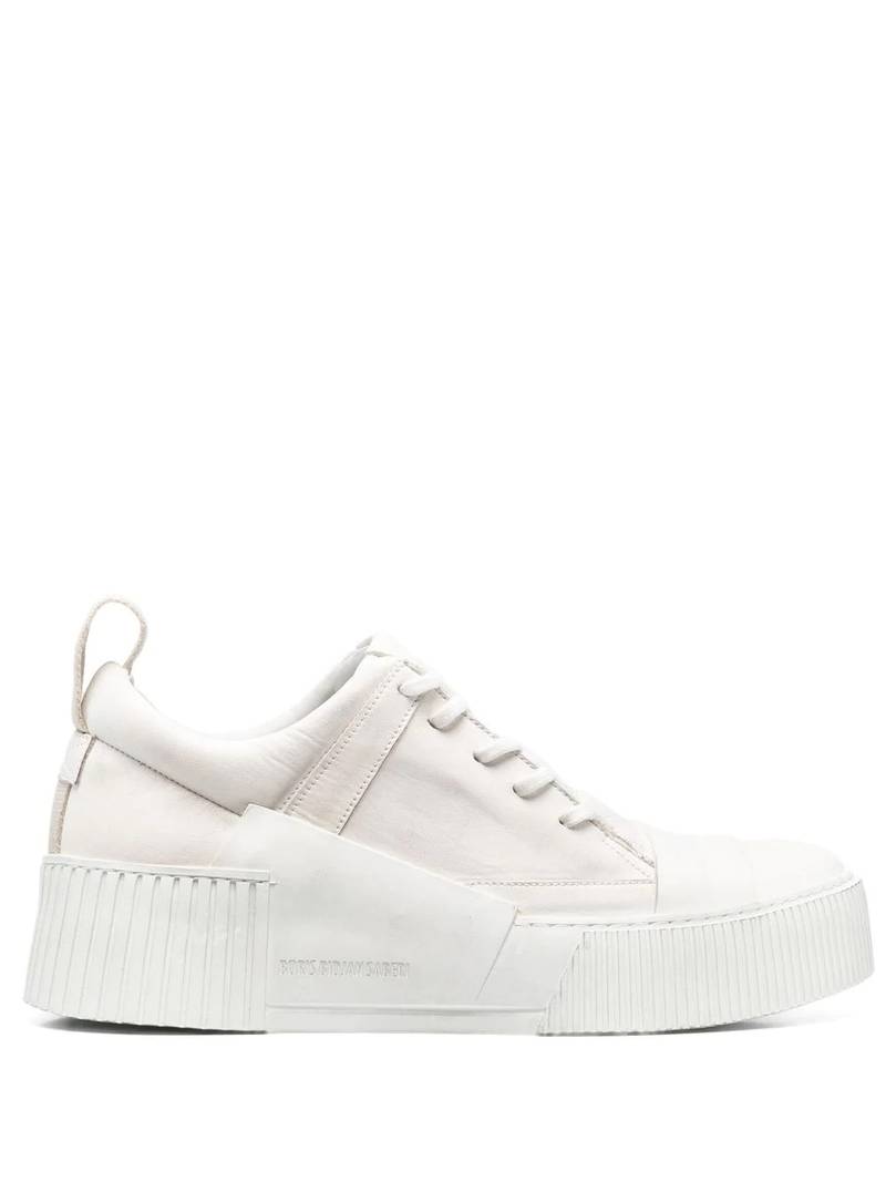 panelled leather sneakers 1