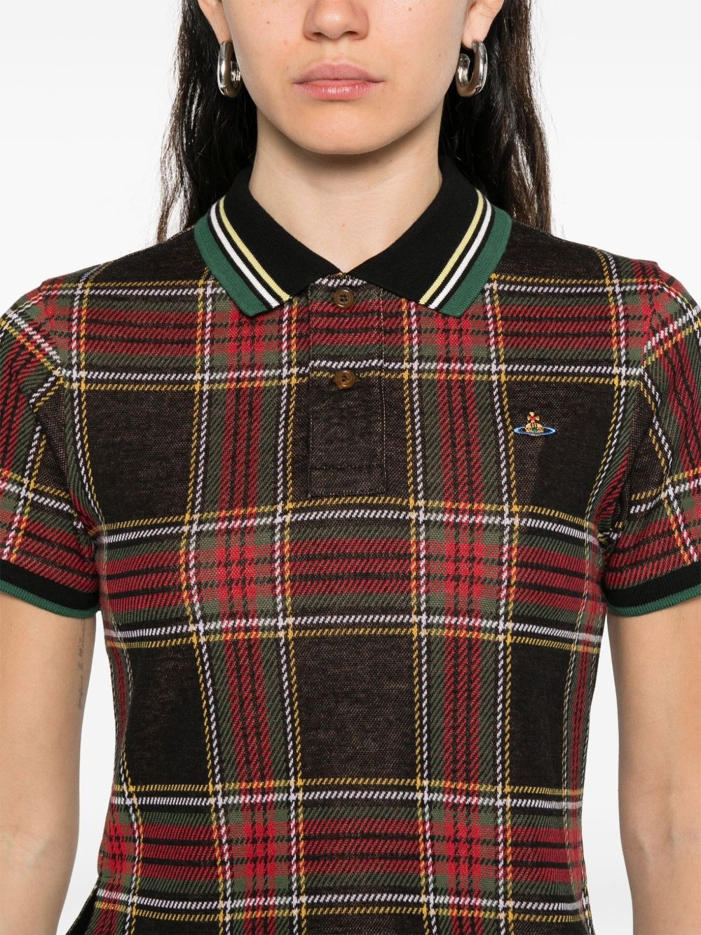 check-print polo top - 5