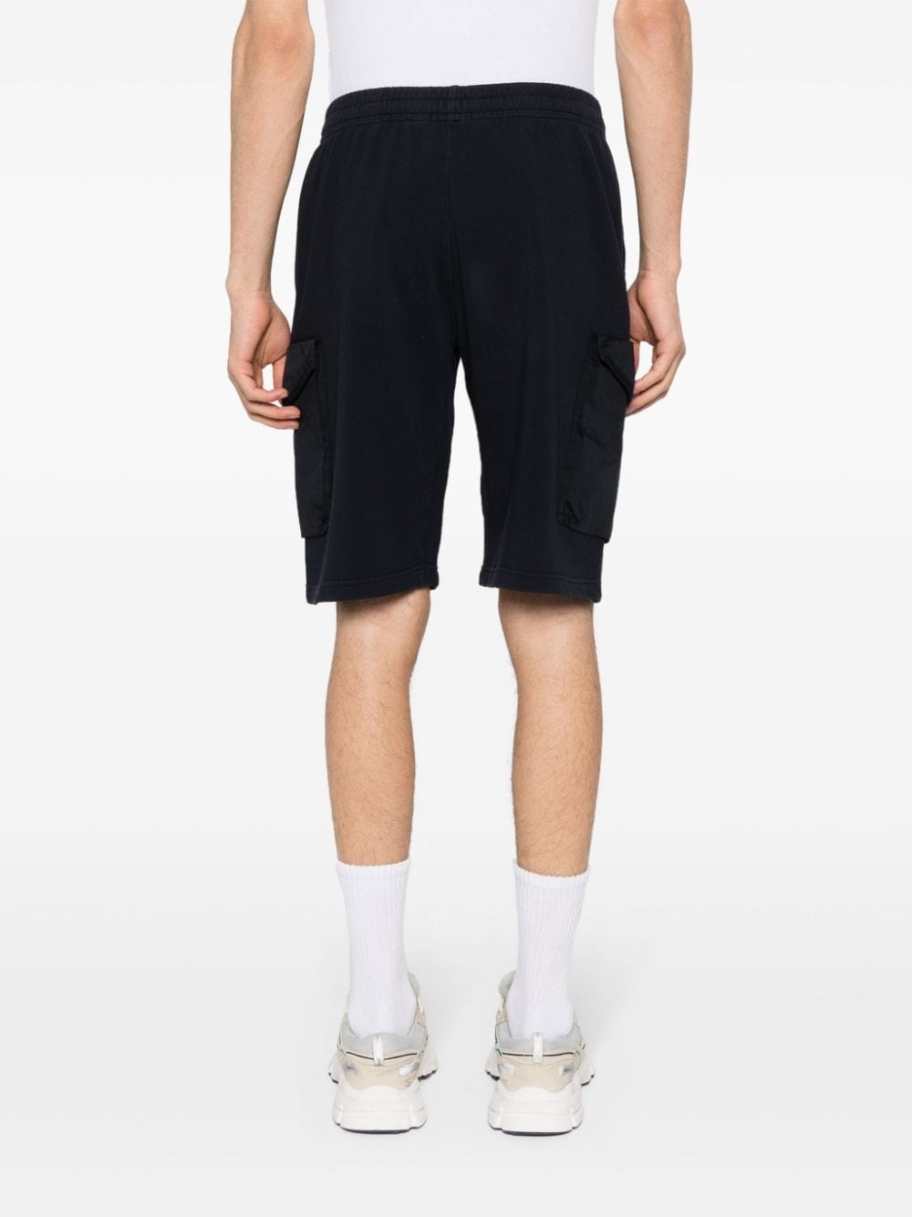 logo-embroidered cotton shorts - 4