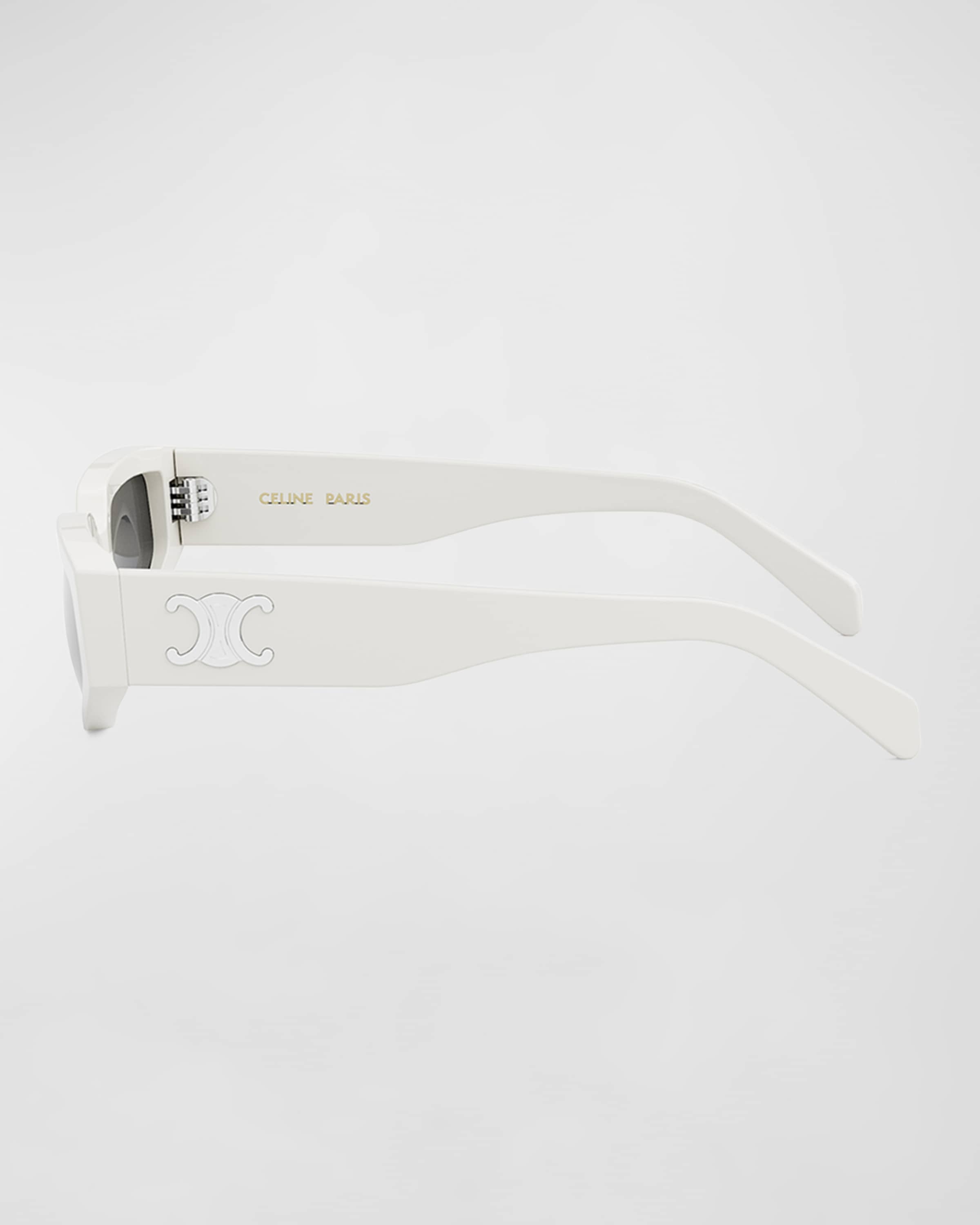 Triomphe Sleek White Acetate Cat-Eye Sunglasses - 3