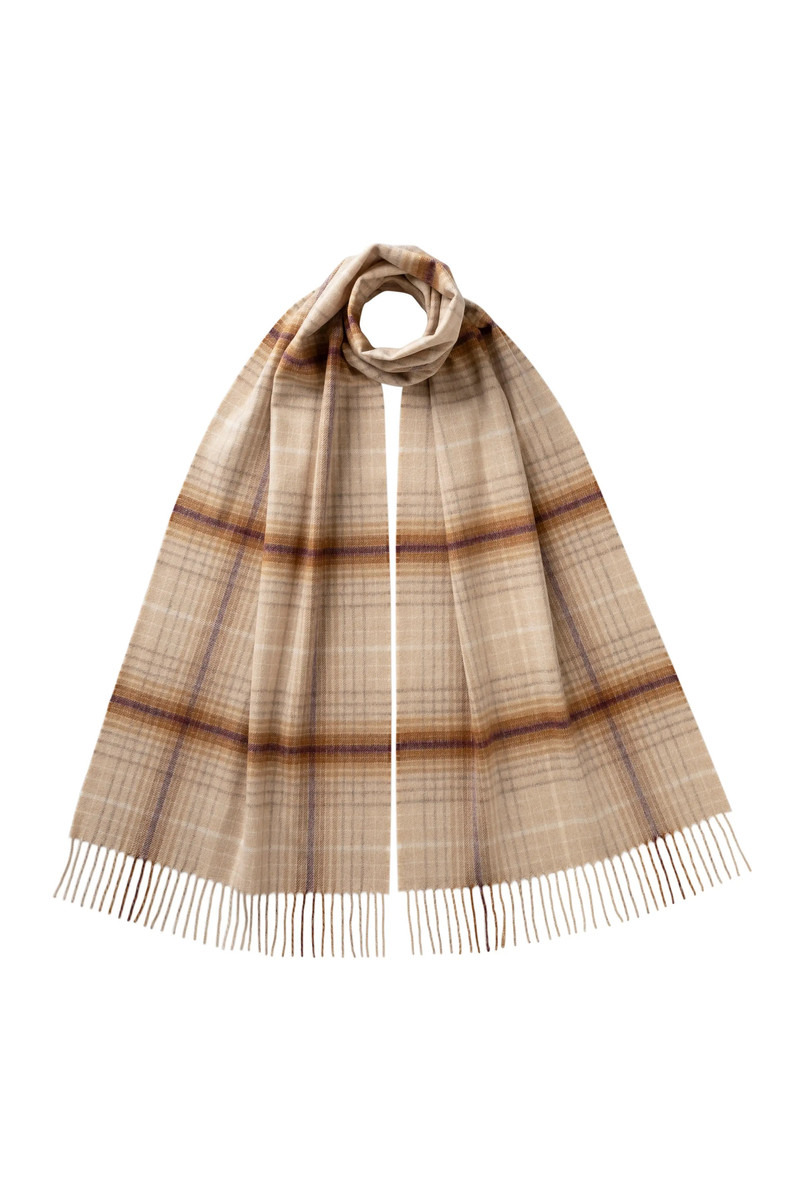 Ombre Check Natural Merino Scarf 1