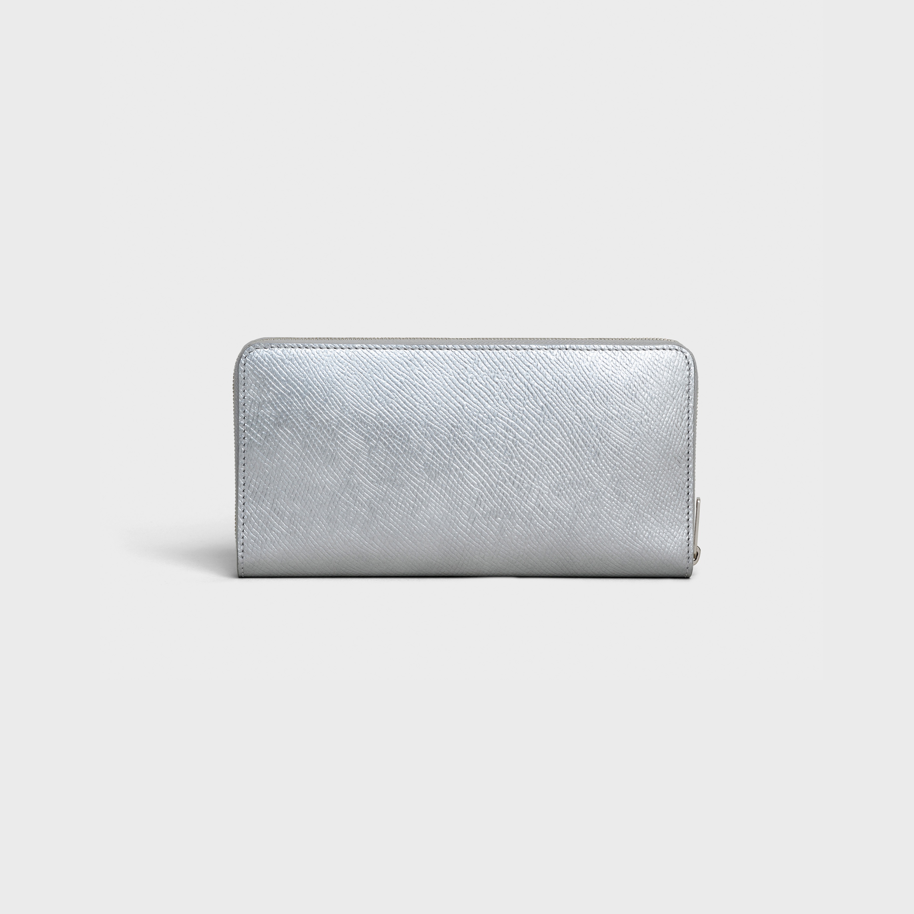 LARGE ZIPPED WALLET IN LAMINATED GRAINED CALFSKIN - 3