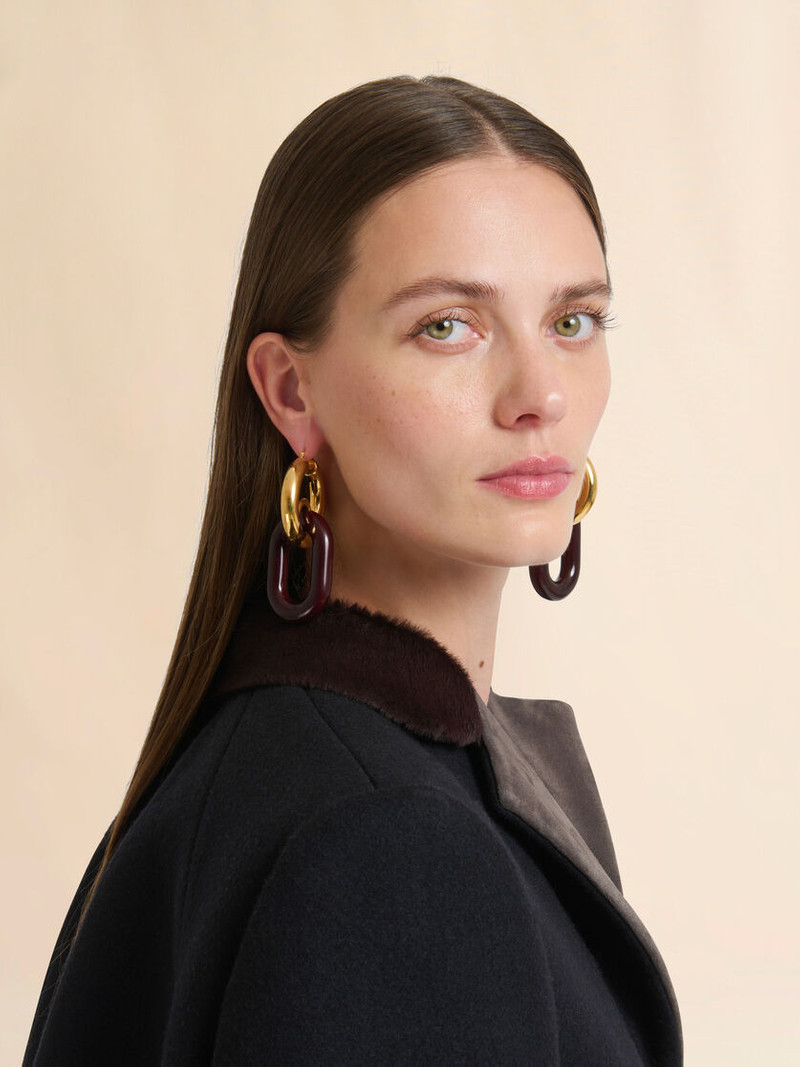 Marni BROWN RESIN CHAIN EARRINGS outlook