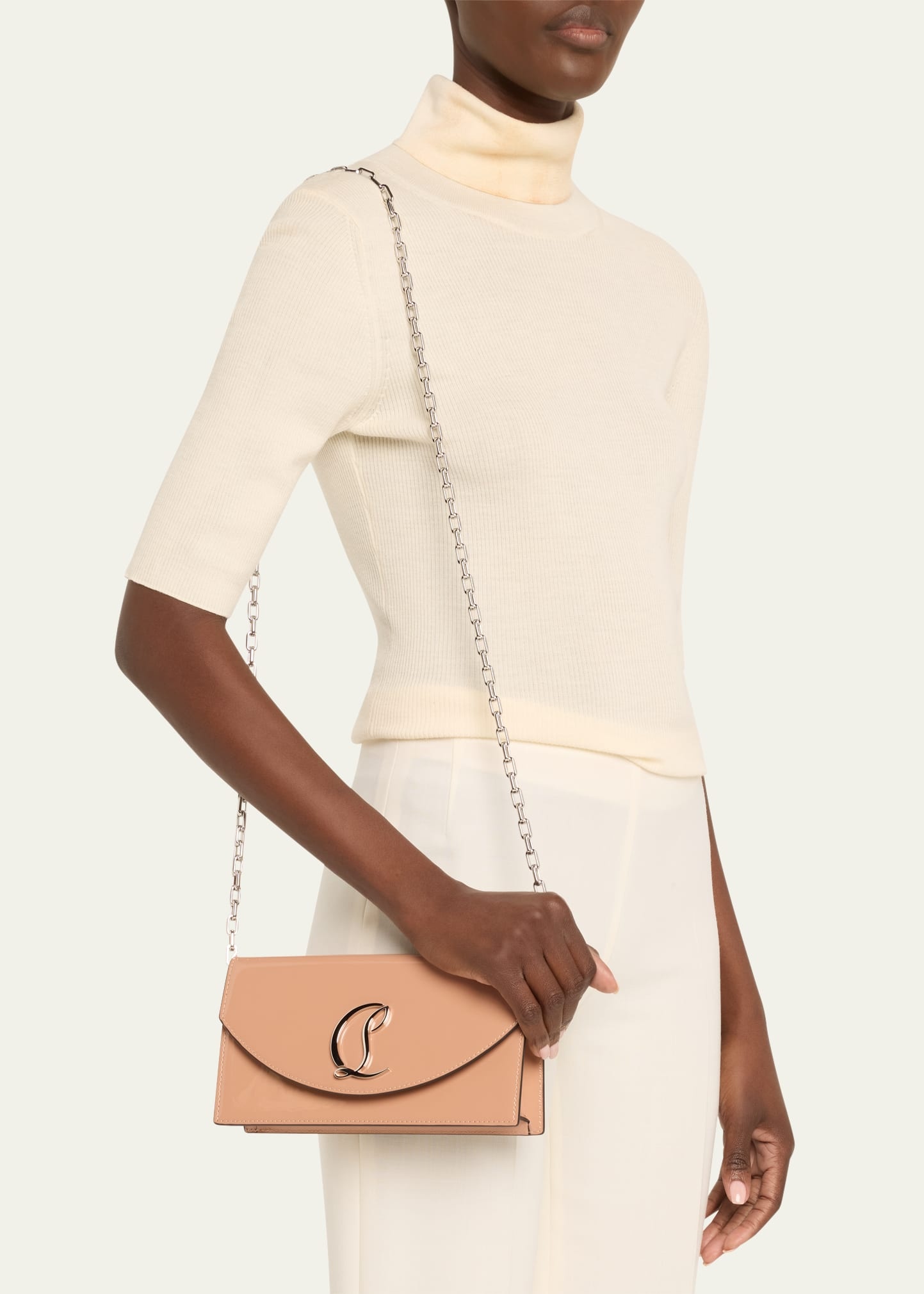 Loubi54 Flap Patent Leather Clutch Bag - 2