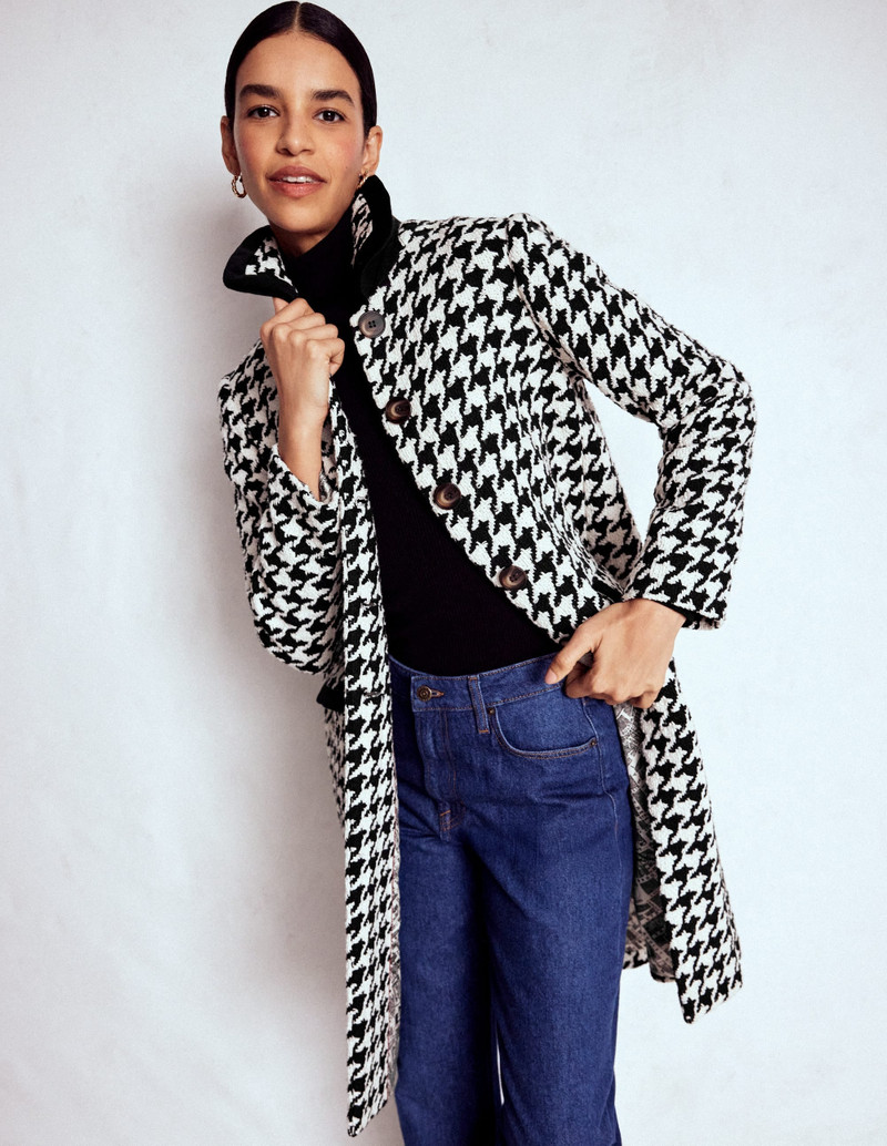 Edinburgh Swing Coat-Black Dogstooth 7