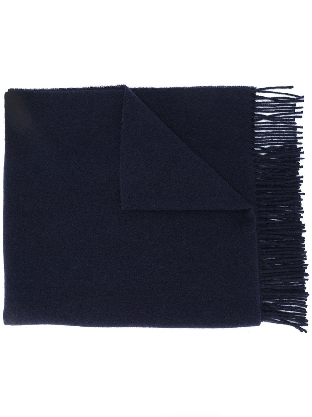 fringed wool scarf - 1