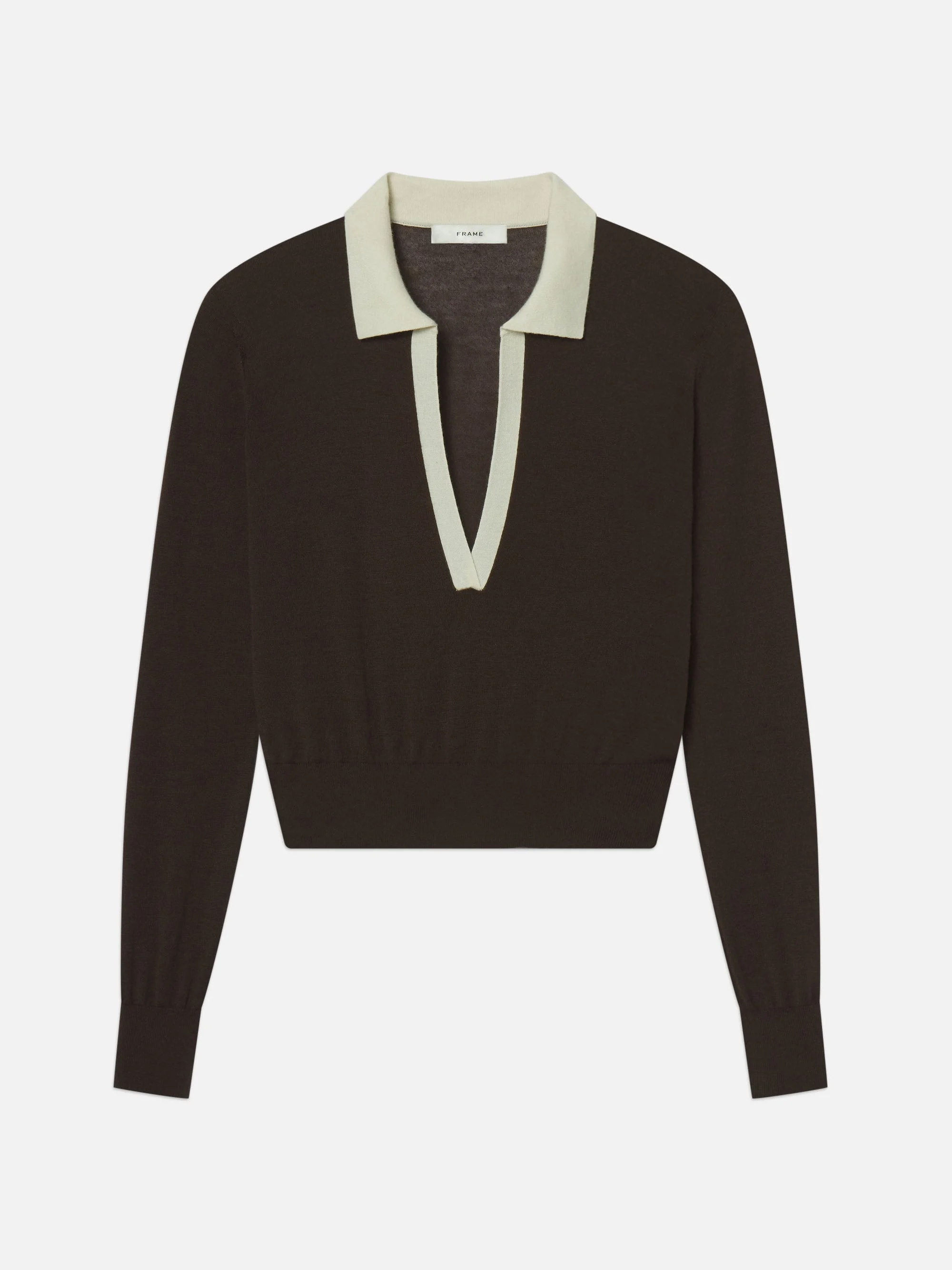 The Two Tone Polo in Coffee Multi - 1