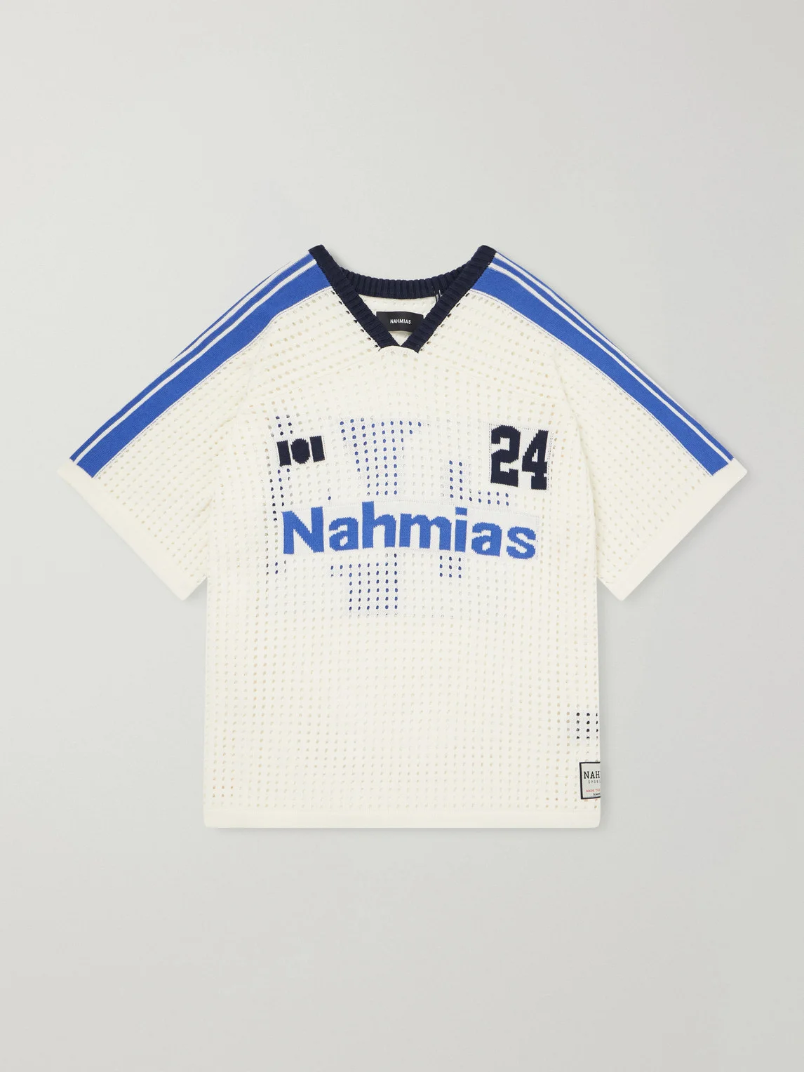 Logo-Jacquard Perforated Cotton T-Shirt - 1