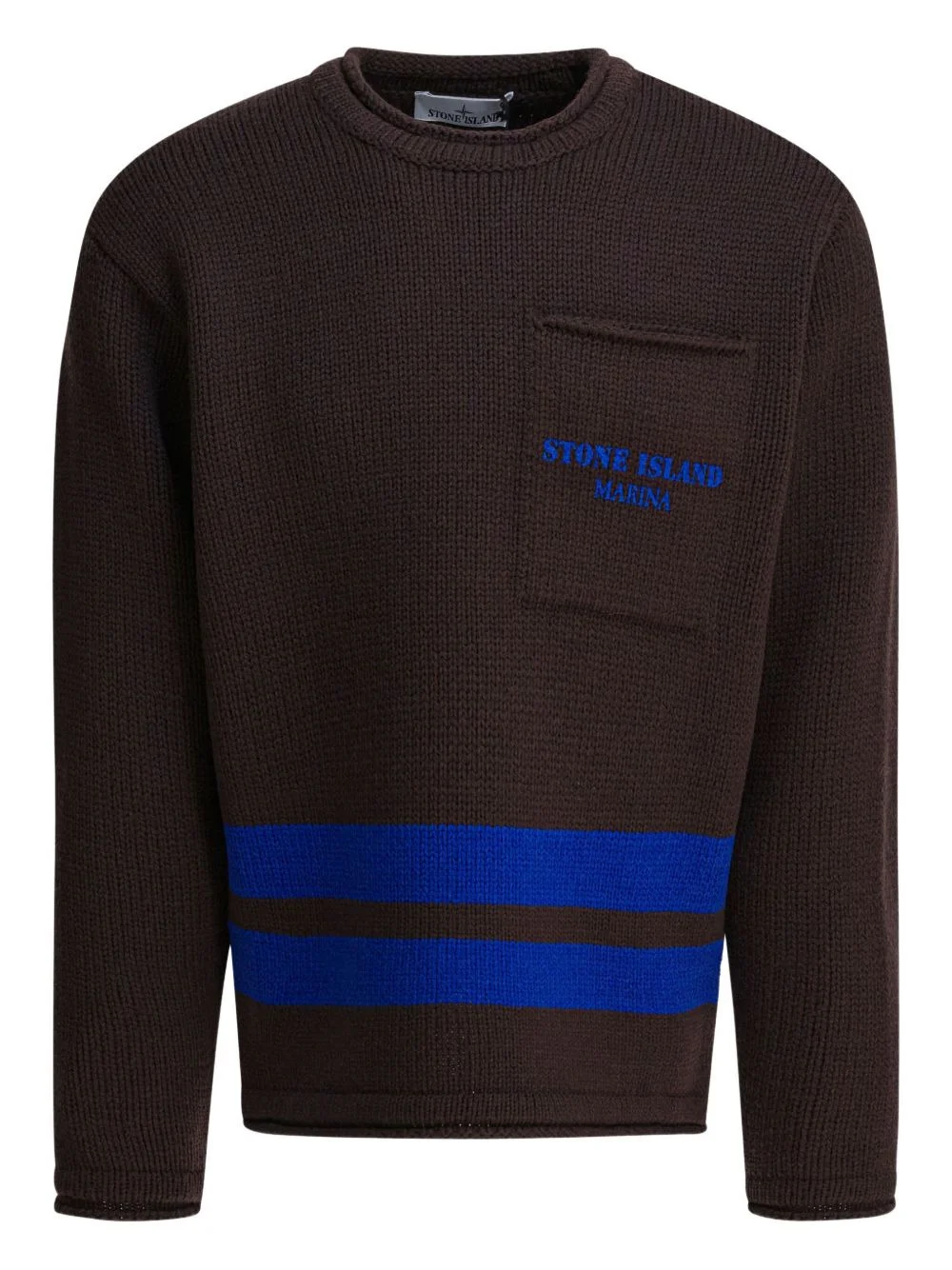 pocket-detail striped sweater - 1