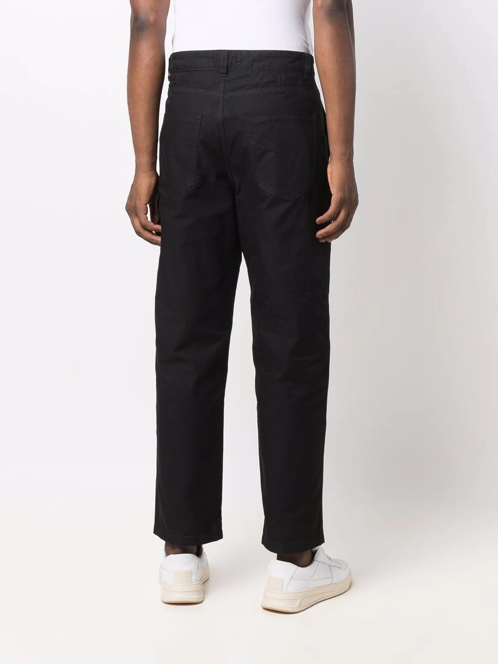 tonal-stitch worker-fit trousers - 4