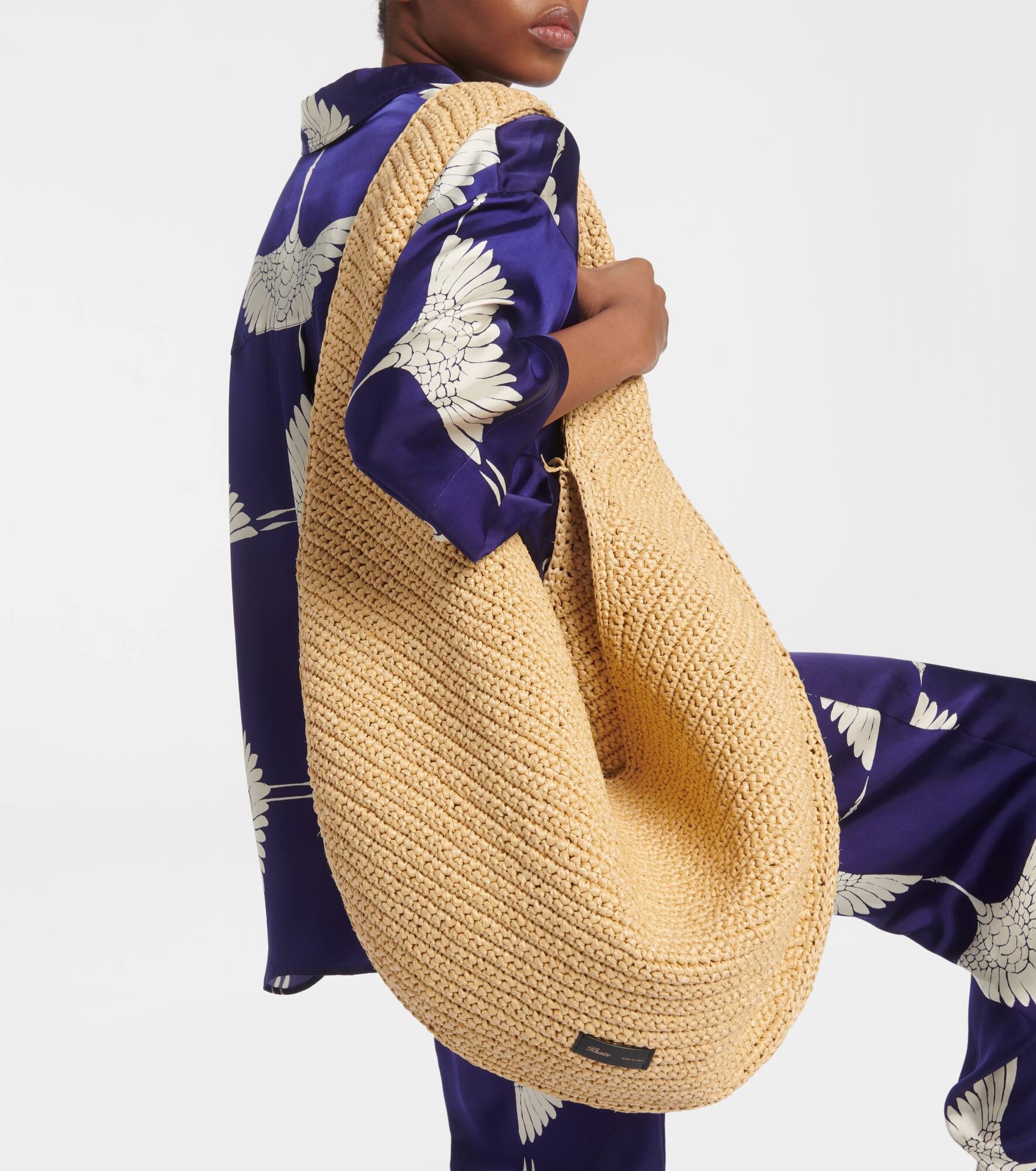 Olivia Large raffia tote bag - 7