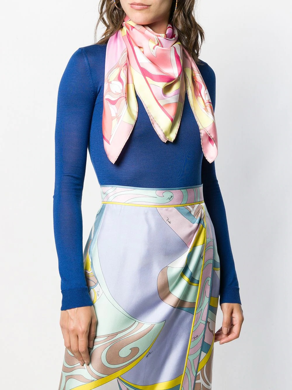 abstract peony print scarf - 2