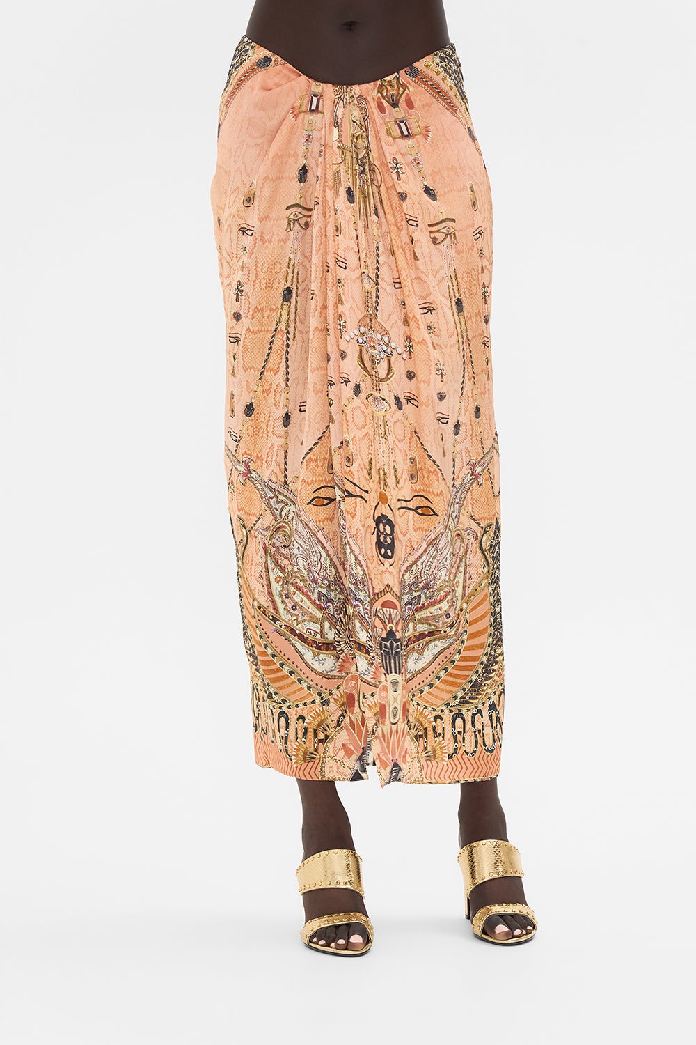 DRAPE FRONT SKIRT WITH SPLIT - 5